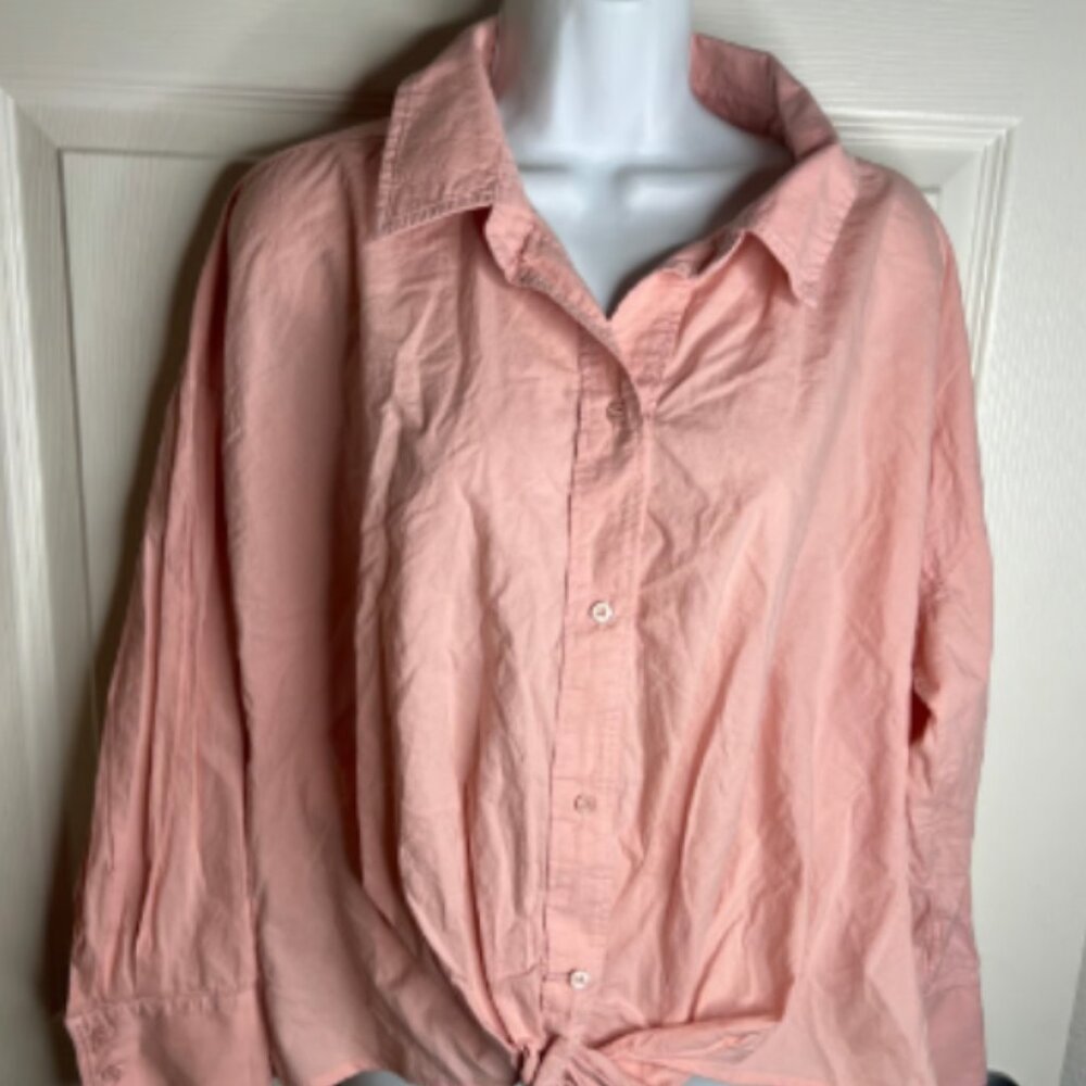 Stateside Anthropologie Women's Button Down Twist Bottom Front Shirt